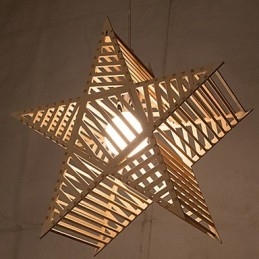 נברשת עץ וינטג' עם חמישה מחודדים