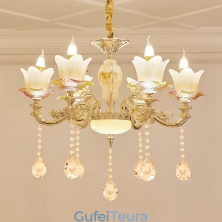 6 נברשת מתכת משולבת קלאסית מסורתית קלה