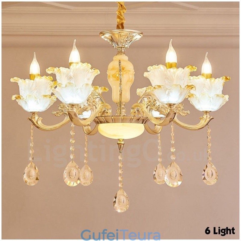 6 נברשת מתכת משולבת קלאסית מסורתית קלה