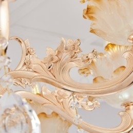 6 נברשת מתכת משולבת קלאסית מסורתית קלה