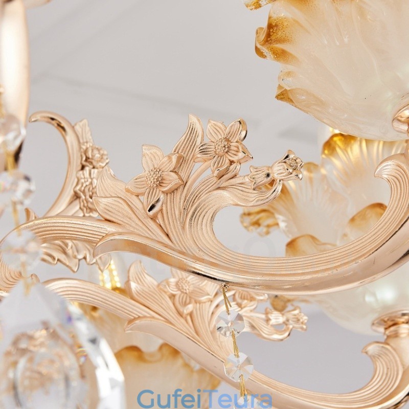 8 נברשת מתכת משולבת קלאסית מסורתית קלה