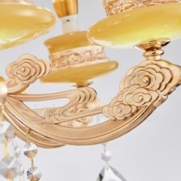 8 נברשת מתכת משולבת קלאסית מסורתית קלה