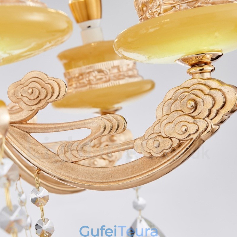 8 נברשת מתכת משולבת קלאסית מסורתית קלה