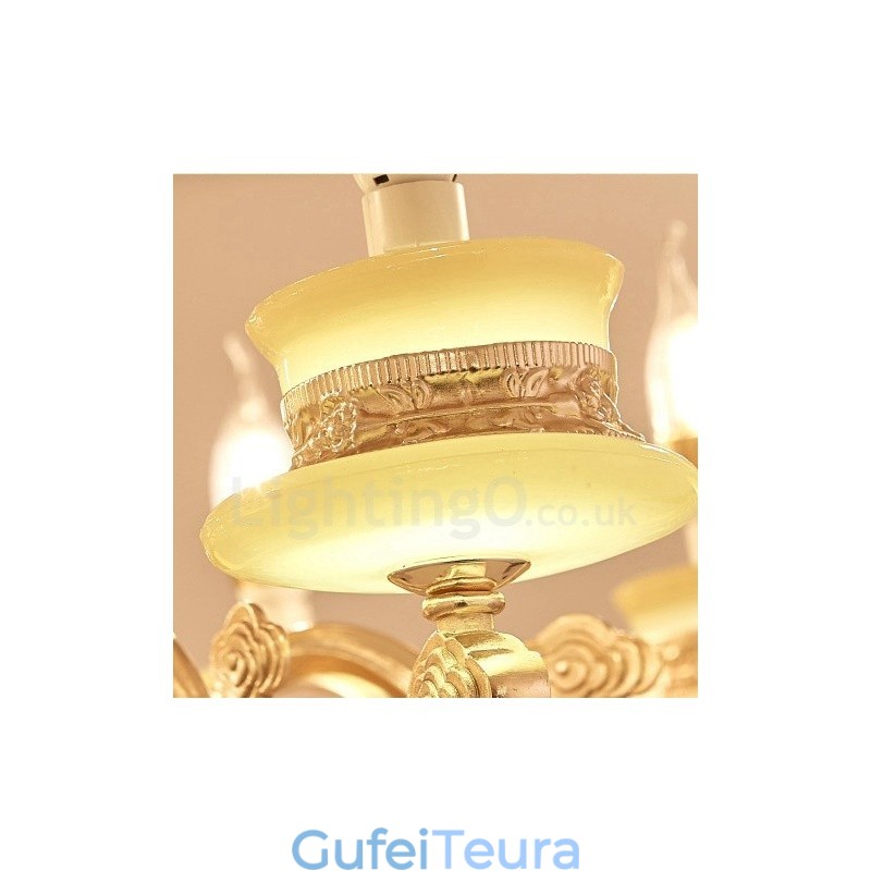 8 נברשת מתכת משולבת קלאסית מסורתית קלה