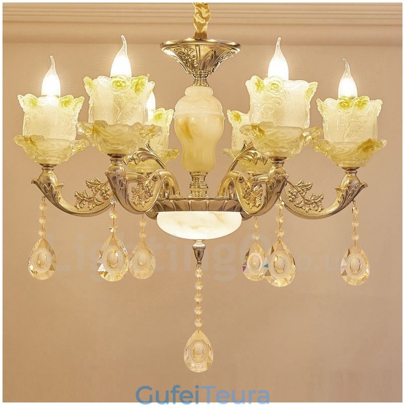 6 נברשת מתכת משולבת קלאסית מסורתית קלה