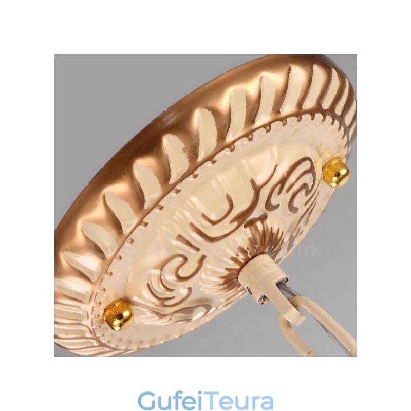 11 נברשת מתכת משולבת בסגנון ים תיכוני בהיר עם גוון זכוכית