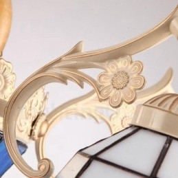 11 נברשת מתכת משולבת בסגנון ים תיכוני בהיר עם גוון זכוכית