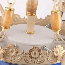 11 נברשת מתכת משולבת בסגנון ים תיכוני בהיר עם גוון זכוכית