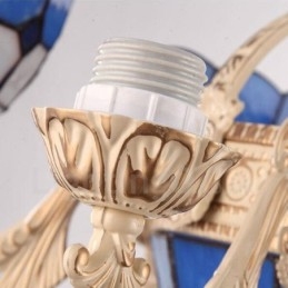 11 נברשת מתכת משולבת בסגנון ים תיכוני בהיר עם גוון זכוכית