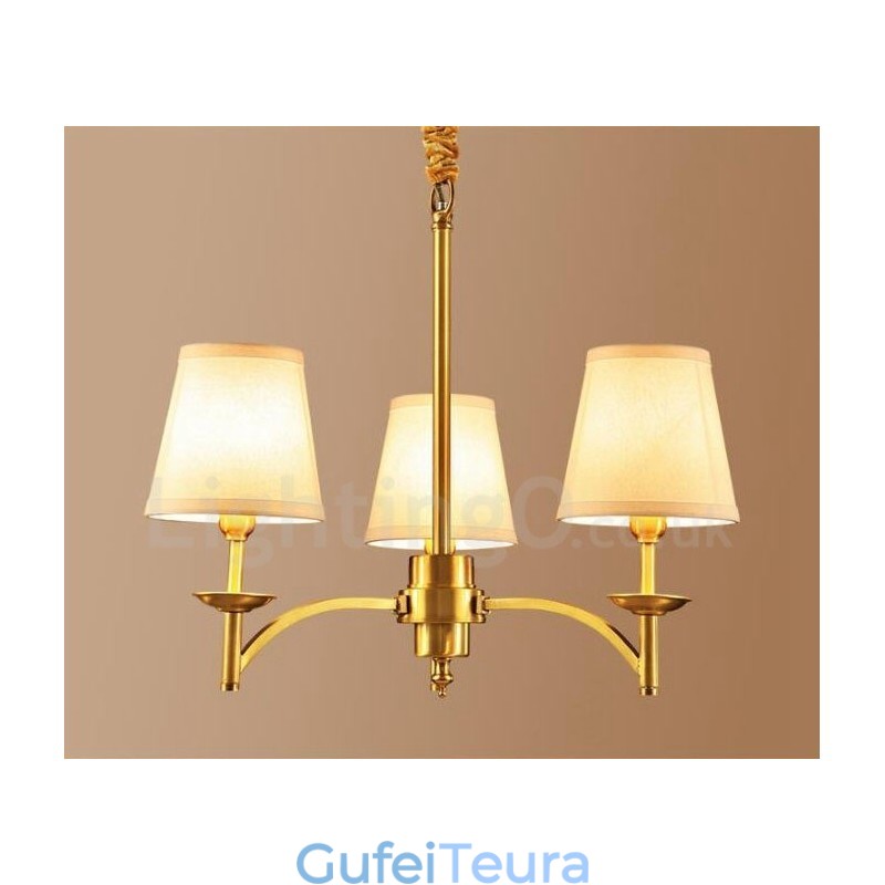 3 אור כפרי לודג' משולבת מתכת נחושת נברשת