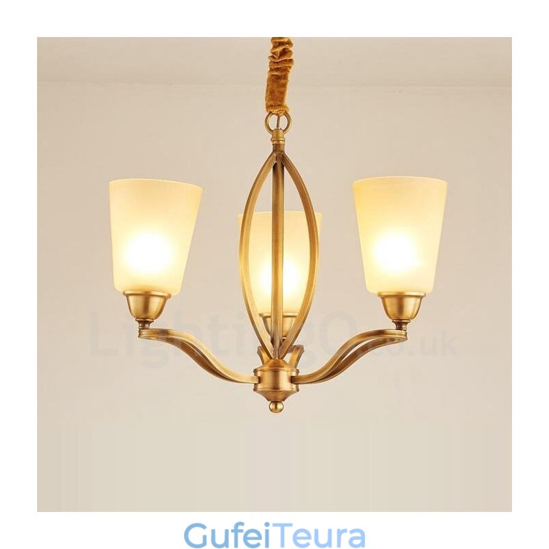 3 אור כפרי לודג' משולבת מתכת נחושת נברשת