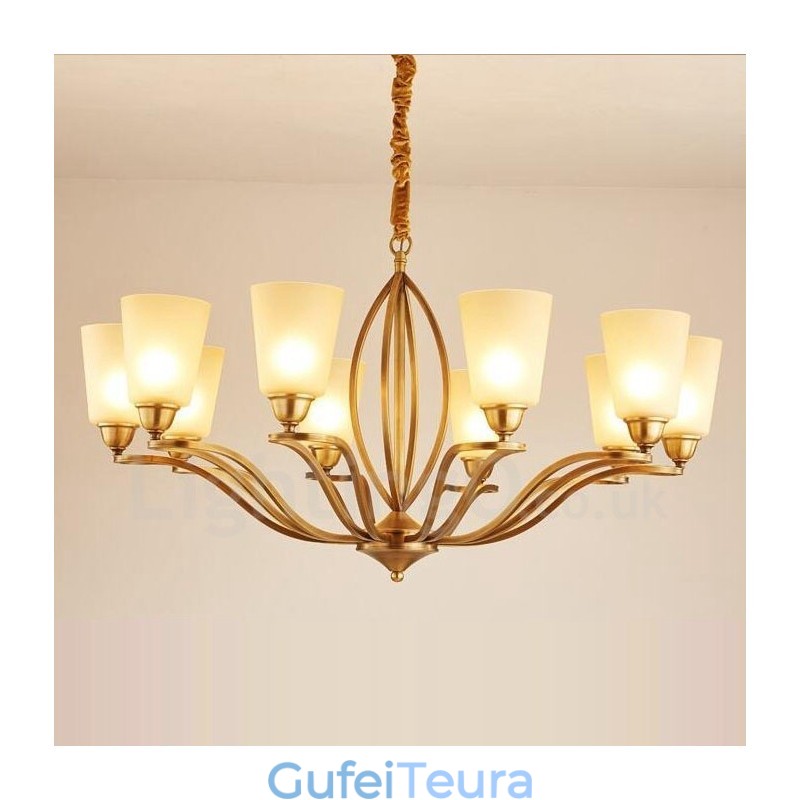 נברשת מתכת משולבת 10 אור כפרי לודג'