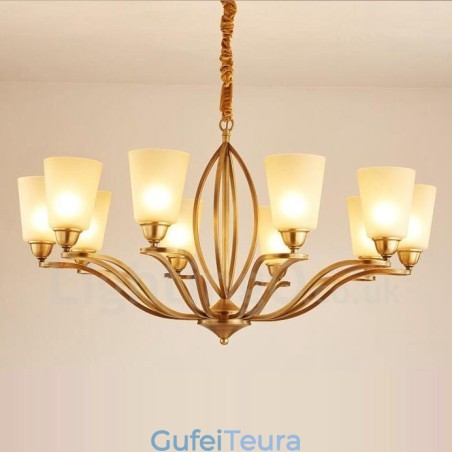 נברשת מתכת משולבת 10 אור כפרי לודג'