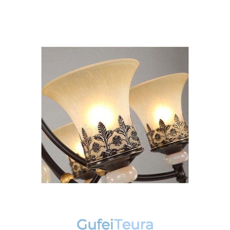 6 נברשת מתכת משולבת קלאסית מסורתית קלה