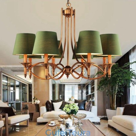 8 נברשת מתכת משולבת כפרית אור