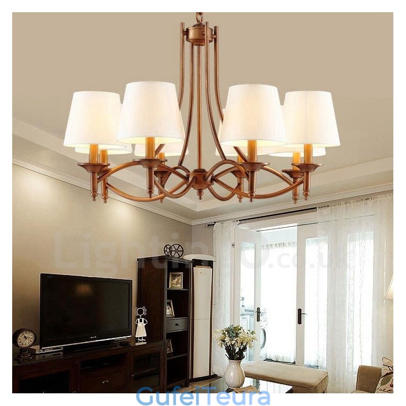 8 נברשת מתכת משולבת כפרית אור