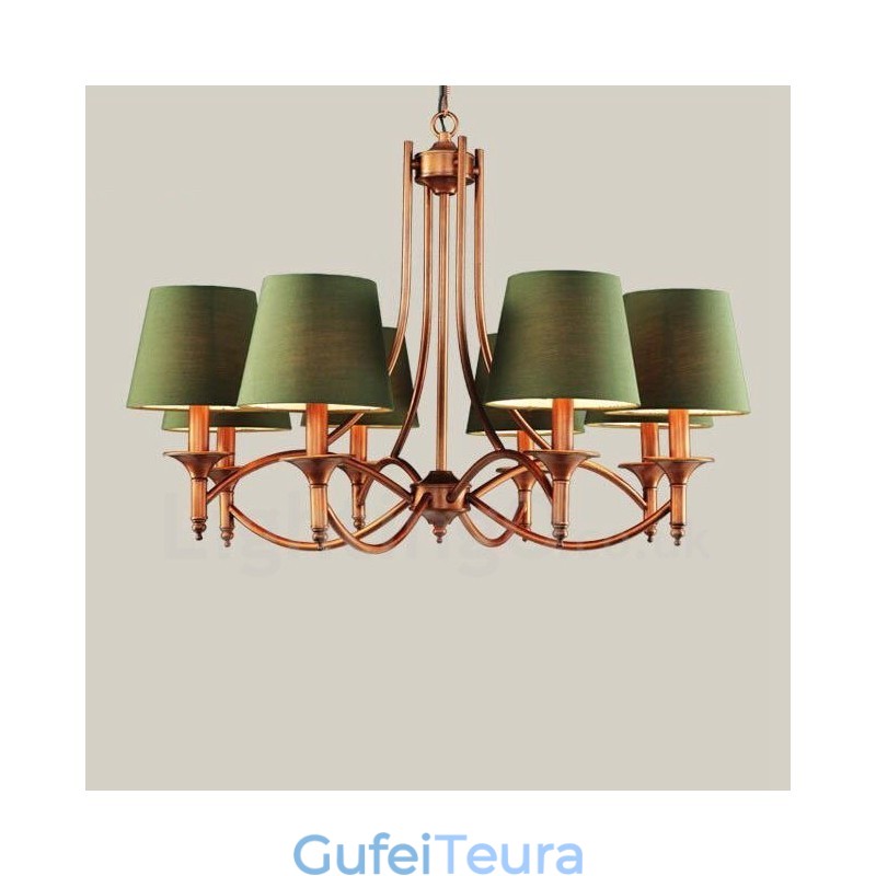 8 נברשת מתכת משולבת כפרית אור