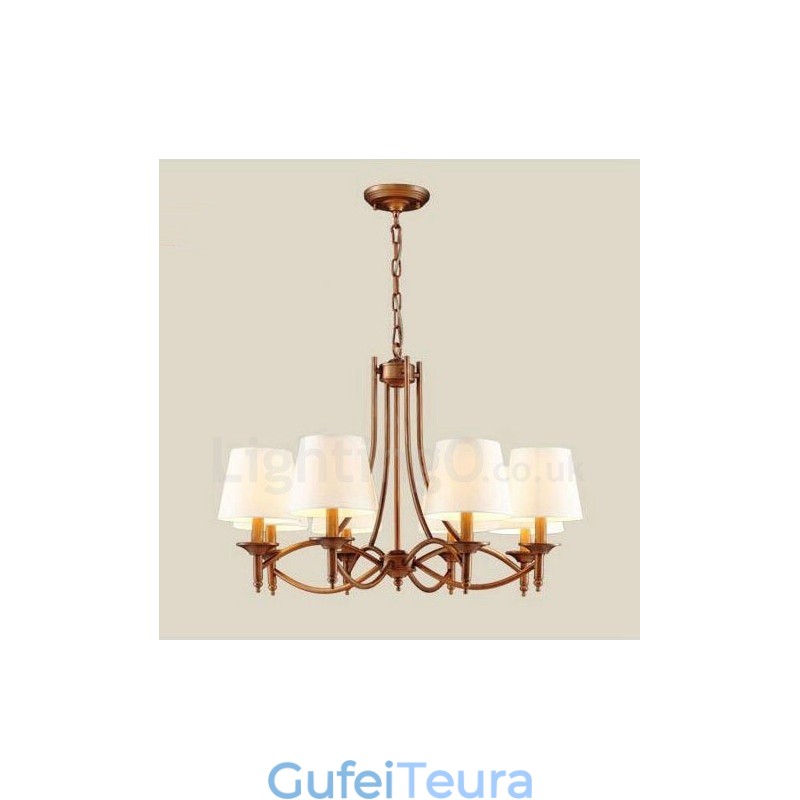 8 נברשת מתכת משולבת כפרית אור