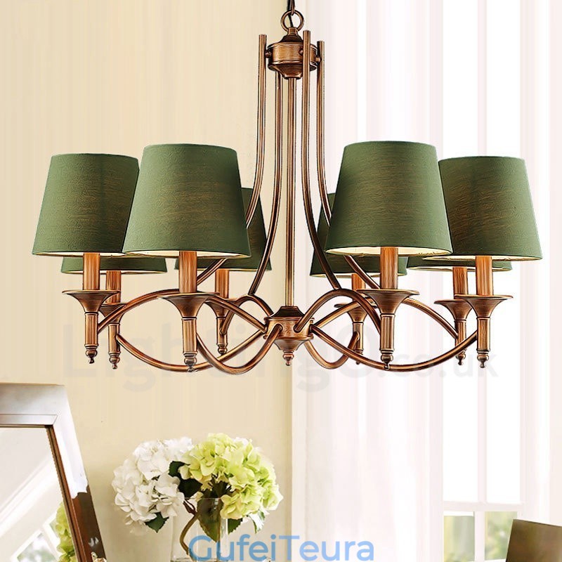 8 נברשת מתכת משולבת כפרית אור