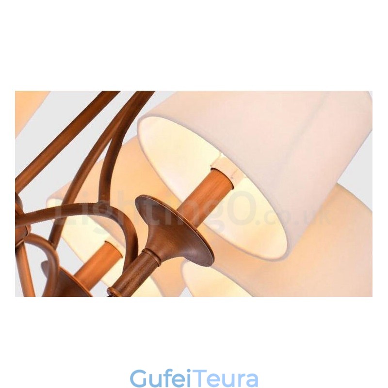 8 נברשת מתכת משולבת כפרית אור