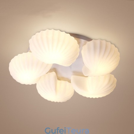 Conch 5 Light Traditional Classic Chandelier משולבת עם גוון זכוכית