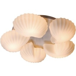 Conch 5 Light Traditional Classic Chandelier משולבת עם גוון זכוכית