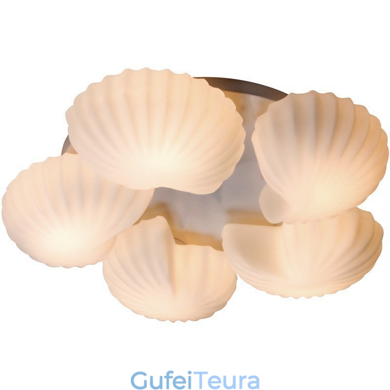 Conch 5 Light Traditional Classic Chandelier משולבת עם גוון זכוכית