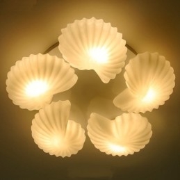 Conch 5 Light Traditional Classic Chandelier משולבת עם גוון זכוכית