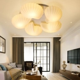 Conch 5 Light Traditional Classic Chandelier משולבת עם גוון זכוכית