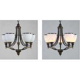 נברשת מתכת משולבת 5 אור כפרי לודג'