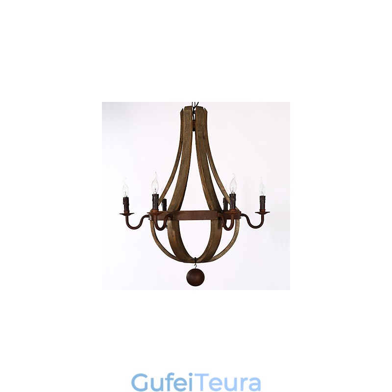 תליון עץ וינטג' אמריקאי כפרי Winerel נברשת מנורת מגורים ומנורה