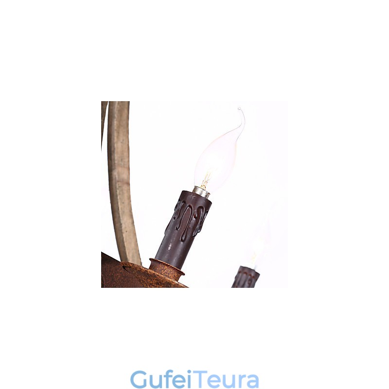 תליון עץ וינטג' אמריקאי כפרי Winerel נברשת מנורת מגורים ומנורה