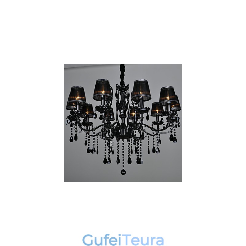 נברשת קריסטל מודרני עכשווי קריסטל 10 מתכת קלה