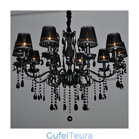 נברשת קריסטל מודרני עכשווי קריסטל 10 מתכת קלה