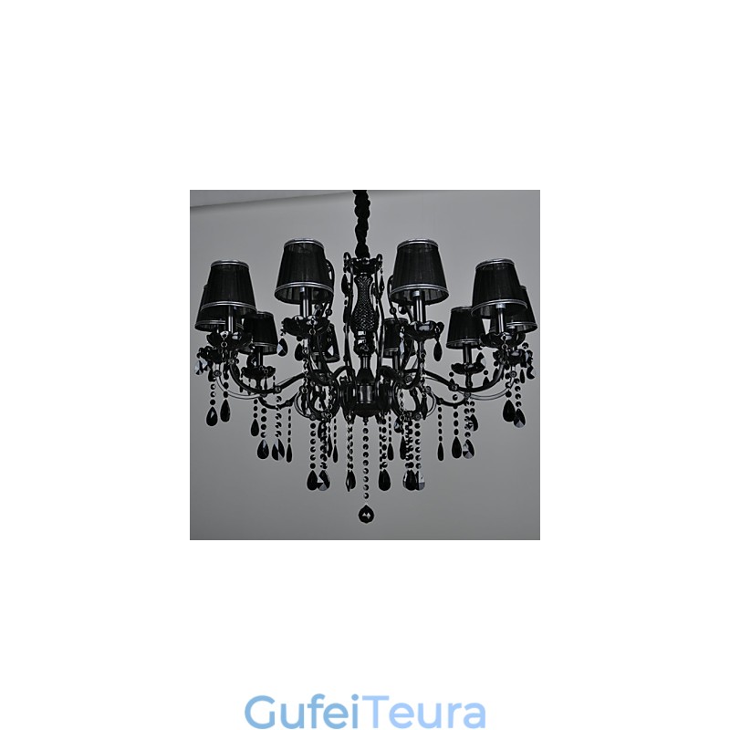 נברשת קריסטל מודרני עכשווי קריסטל 10 מתכת קלה