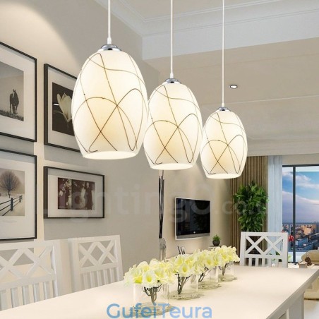 3 אור תליון מתכת מודרני עכשווי משולב