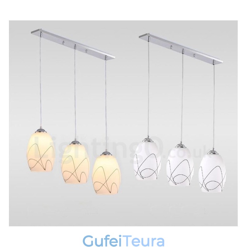 3 אור תליון מתכת מודרני עכשווי משולב