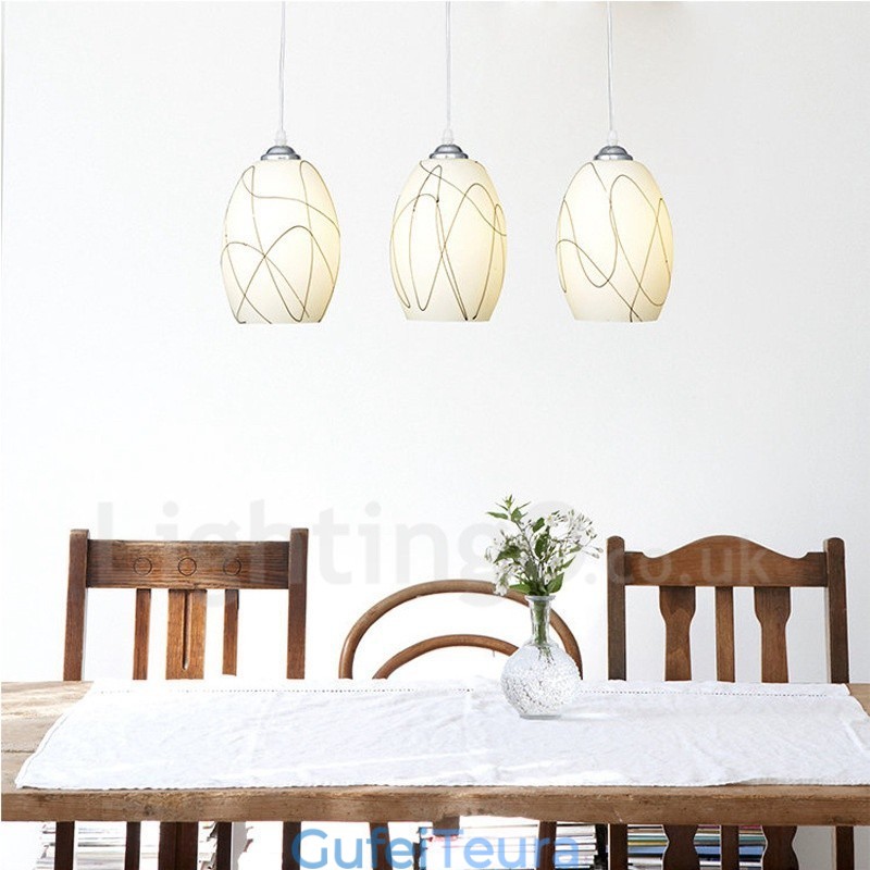 3 אור תליון מתכת מודרני עכשווי משולב