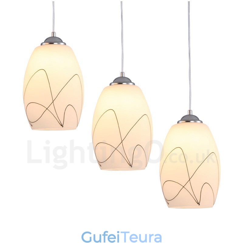 3 אור תליון מתכת מודרני עכשווי משולב