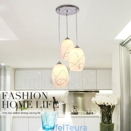 3 אור תליון מתכת מודרני עכשווי משולב