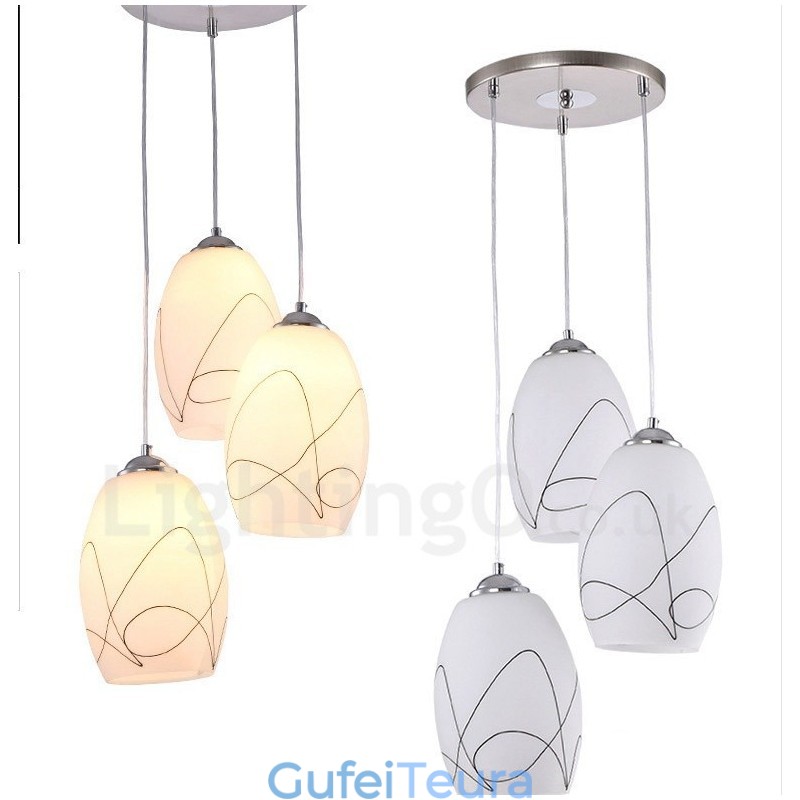 3 אור תליון מתכת מודרני עכשווי משולב