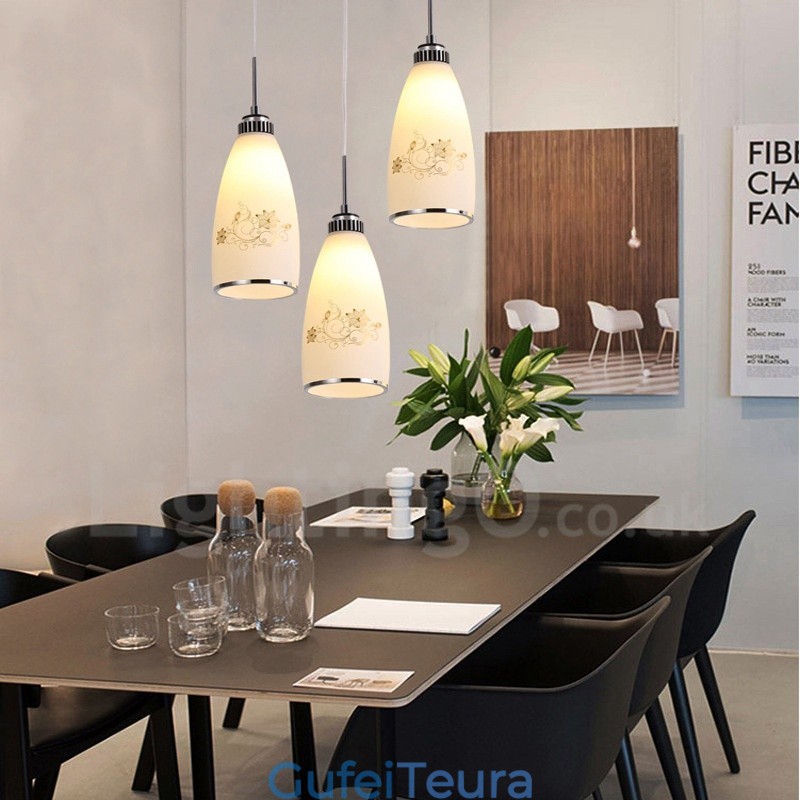 3 אור תליון מתכת מודרני עכשווי משולב