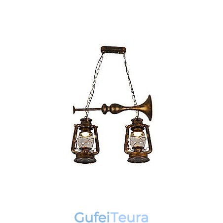 תאורת תליון מתכת בסגנון כפרי לודג' וינטג' רטרו מיני