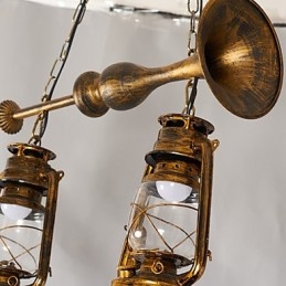 תאורת תליון מתכת בסגנון כפרי לודג' וינטג' רטרו מיני