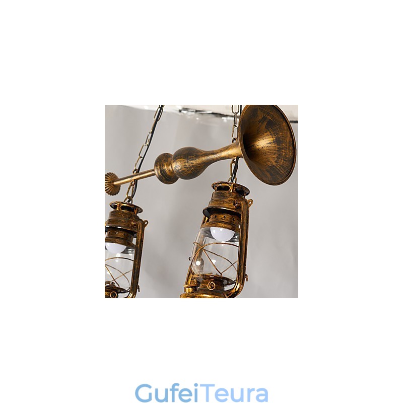 תאורת תליון מתכת בסגנון כפרי לודג' וינטג' רטרו מיני