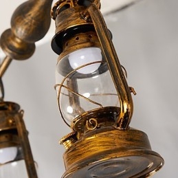 תאורת תליון מתכת בסגנון כפרי לודג' וינטג' רטרו מיני