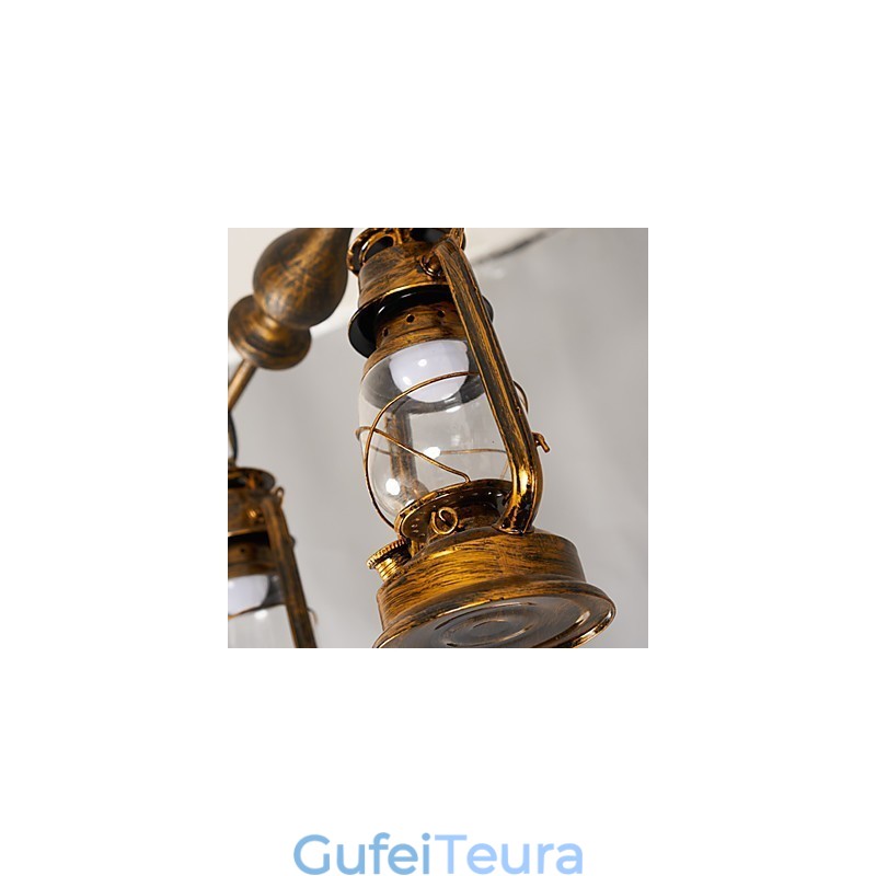 תאורת תליון מתכת בסגנון כפרי לודג' וינטג' רטרו מיני