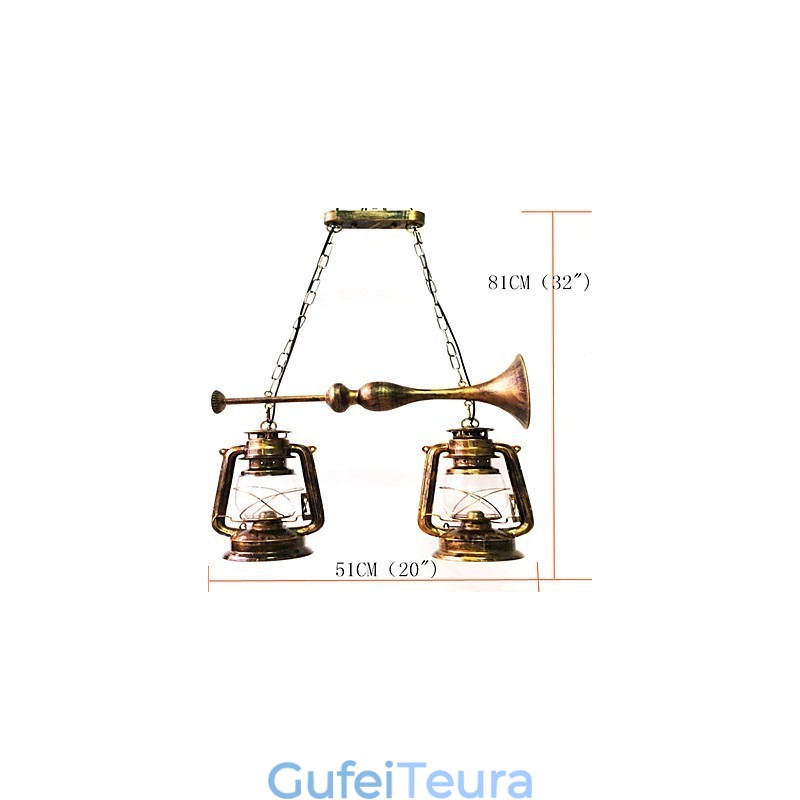 תאורת תליון מתכת בסגנון כפרי לודג' וינטג' רטרו מיני