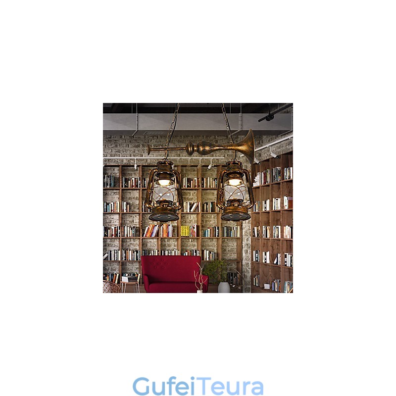 תאורת תליון מתכת בסגנון כפרי לודג' וינטג' רטרו מיני