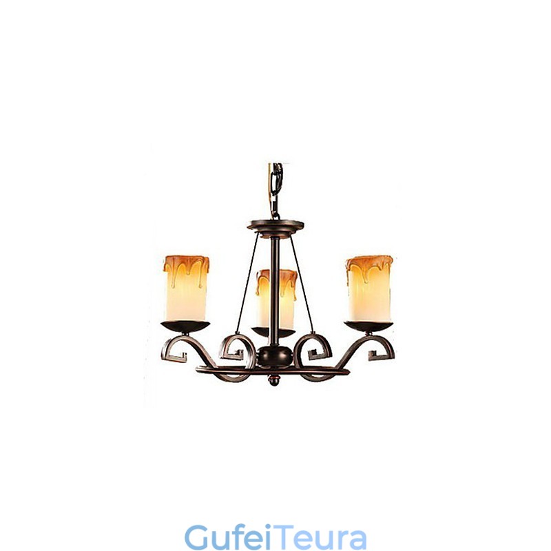 למד את מנורת הנרות העתיקה נברשת ברזל